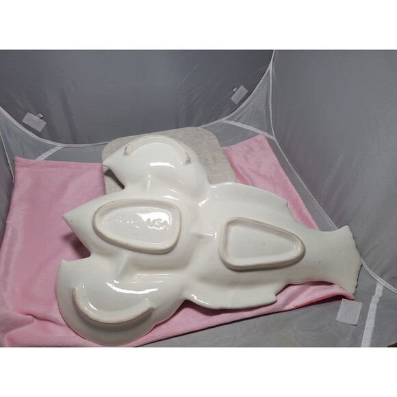 Calif. USA Pottery large ceramic white ware divided lobster serving dish, Vintag - Picture 5 of 6